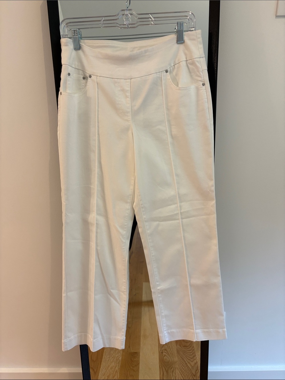 Classic White Straight-Leg Pants